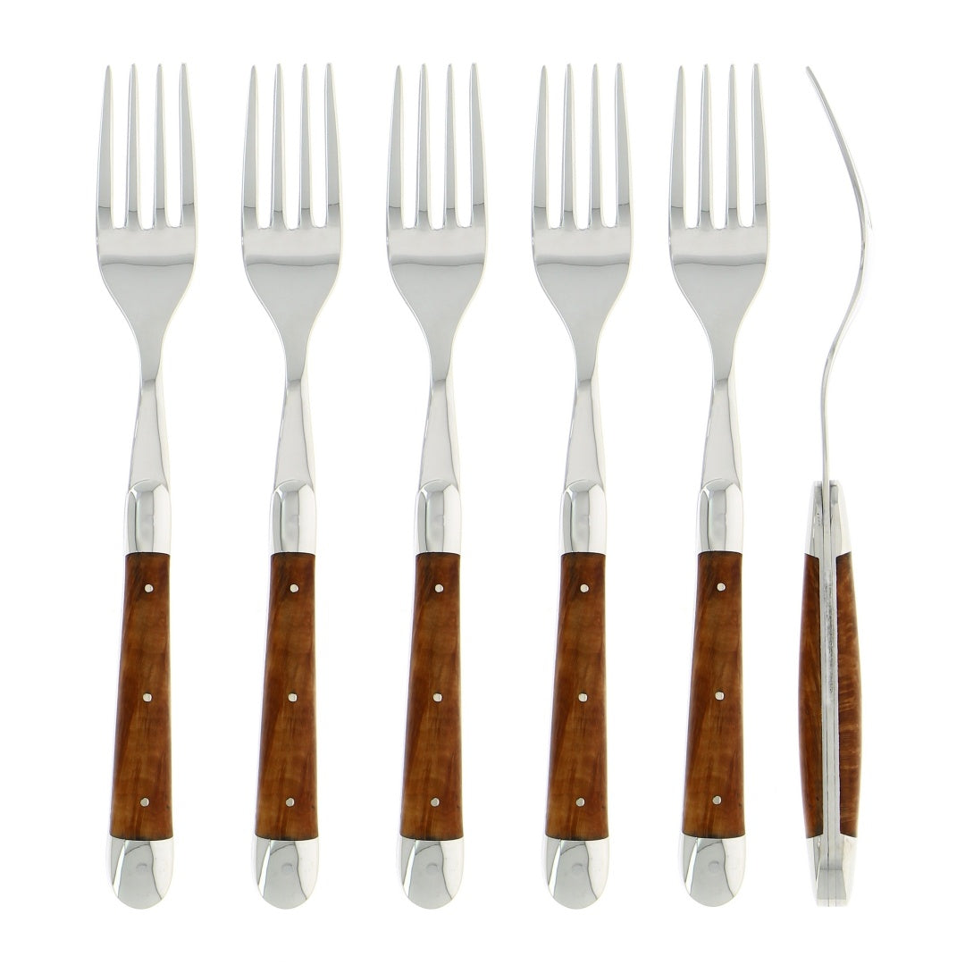 Forge de Laguiole Forks Briarwood Shiny Finish