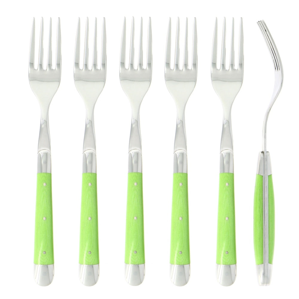 Forge de Laguiole Forks Fabric Series Green