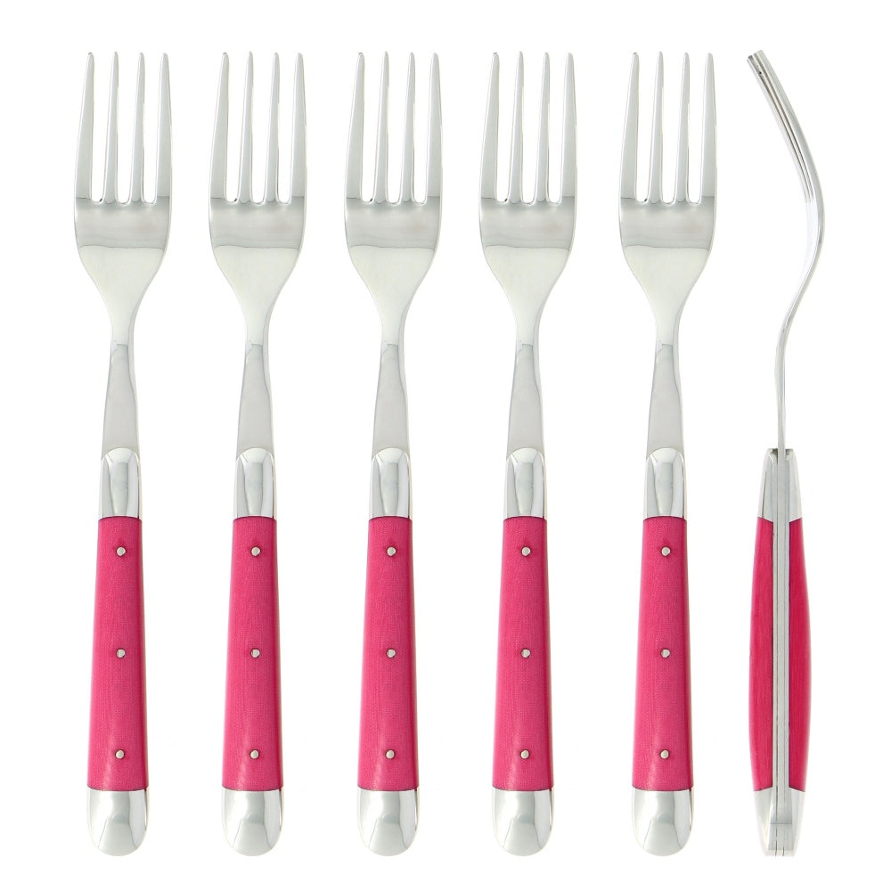Forge de Laguiole Forks Fabric Series Pink