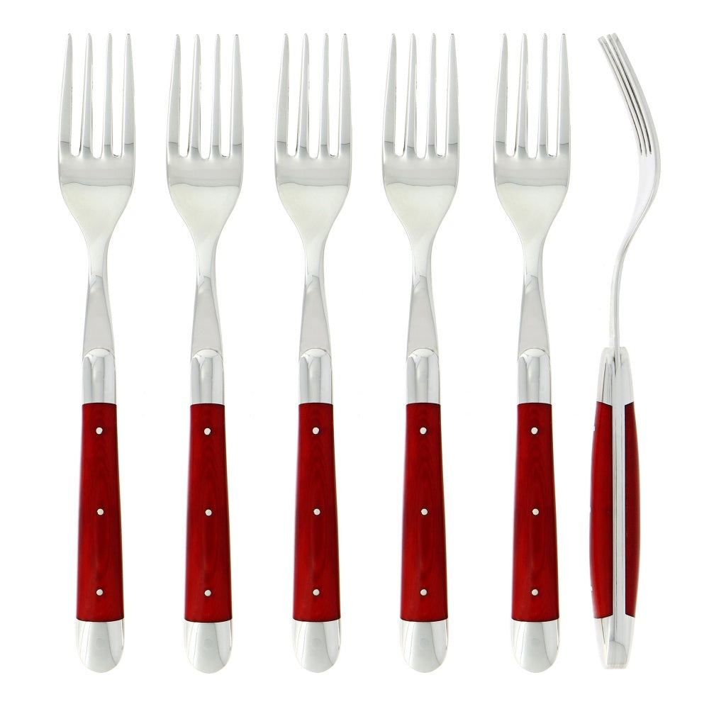 Forge de Laguiole Forks Fabric Series Red