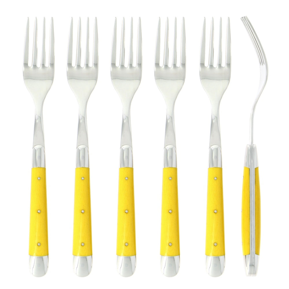 Forge de Laguiole Forks Fabric Series Yellow
