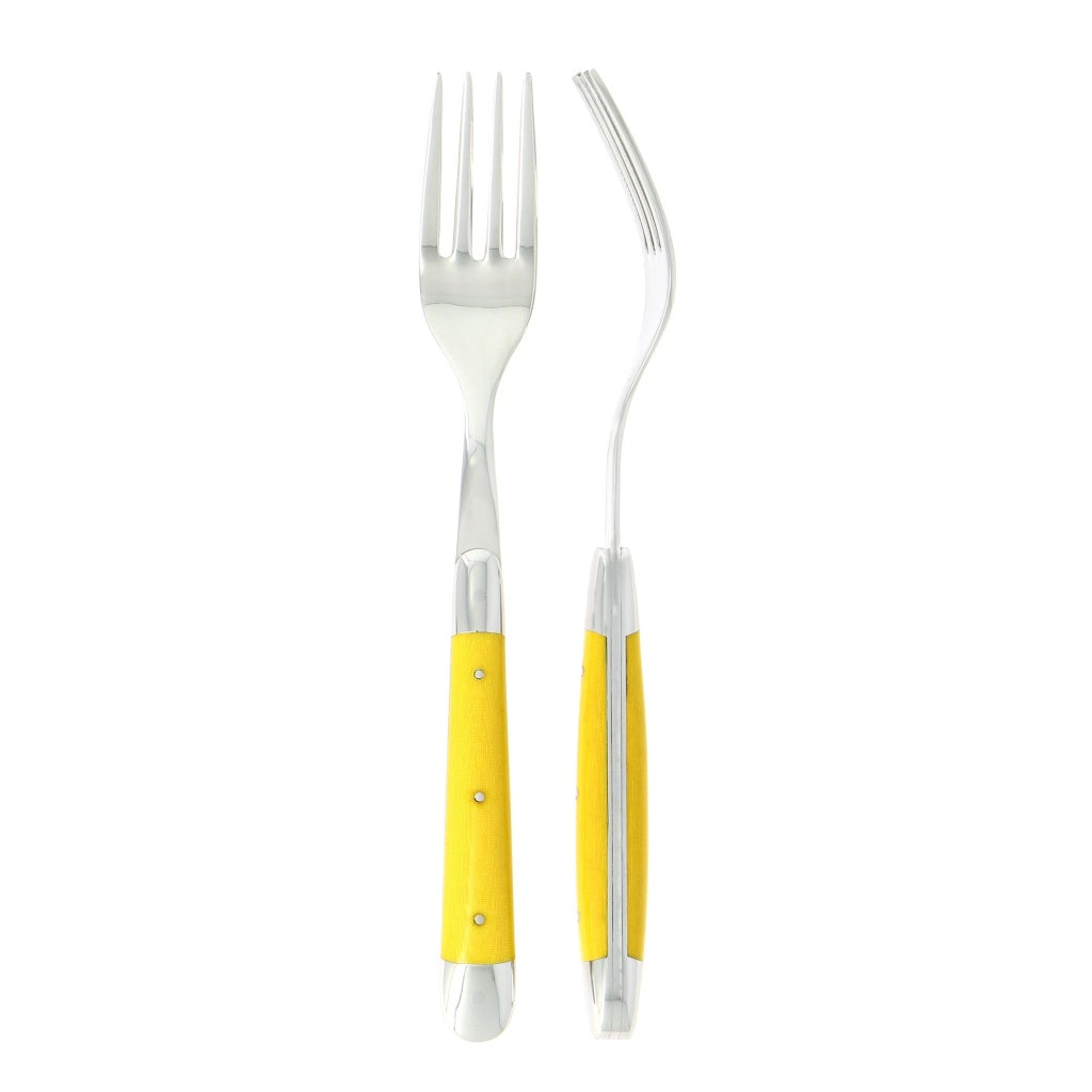 Forge de Laguiole Forks Fabric Series Yellow