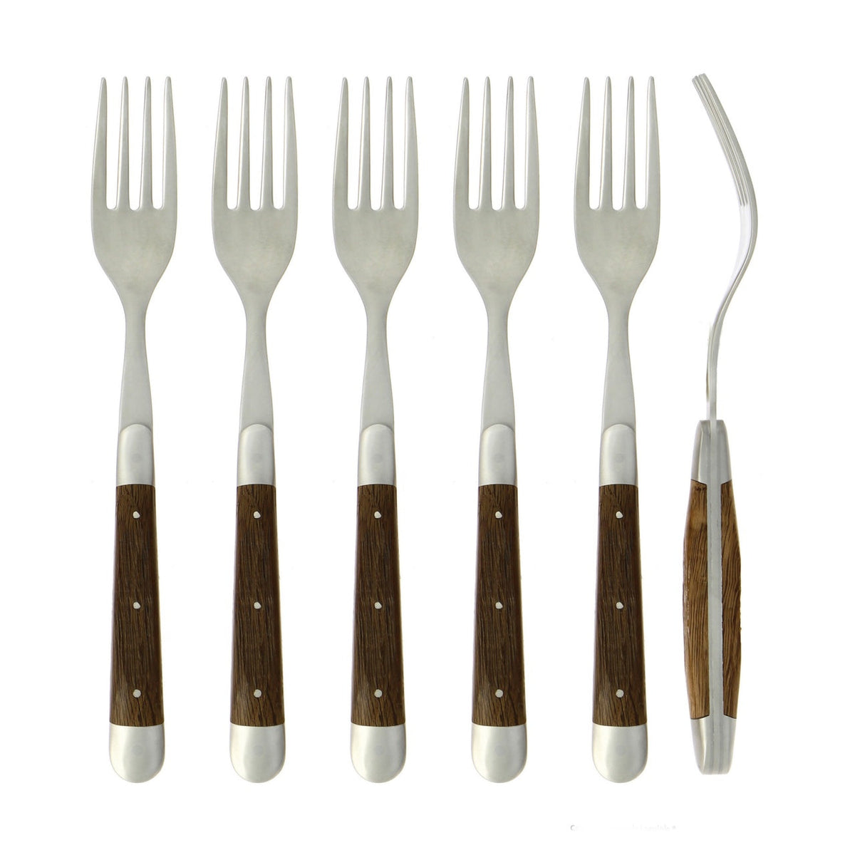 Forge de Laguiole Forks Fossilized Oak Satin Finish