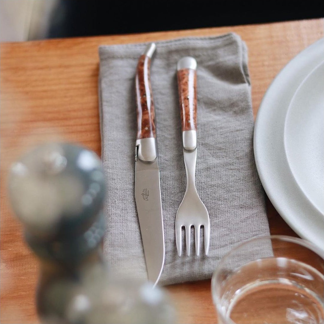Forge de Laguiole Set of 6 Forks Thuya Satin Finish