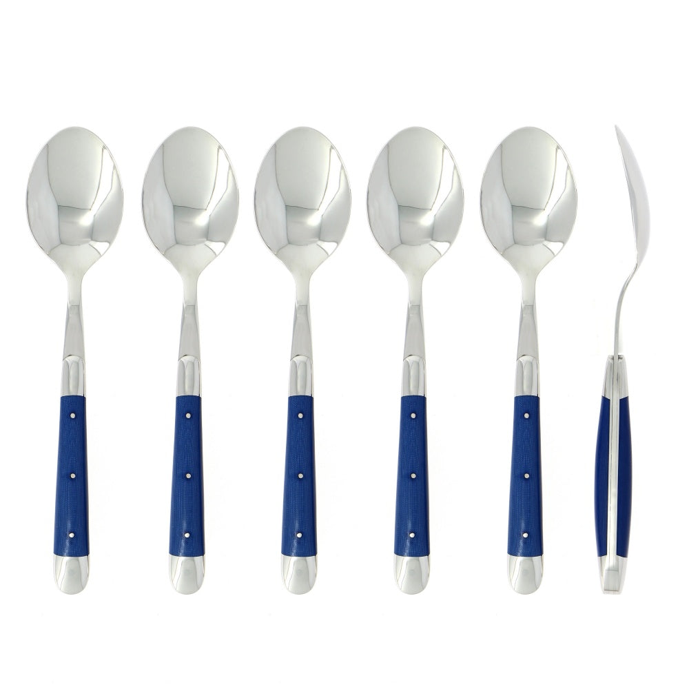Forge de Laguiole Soup Spoons Fabric Series Blue