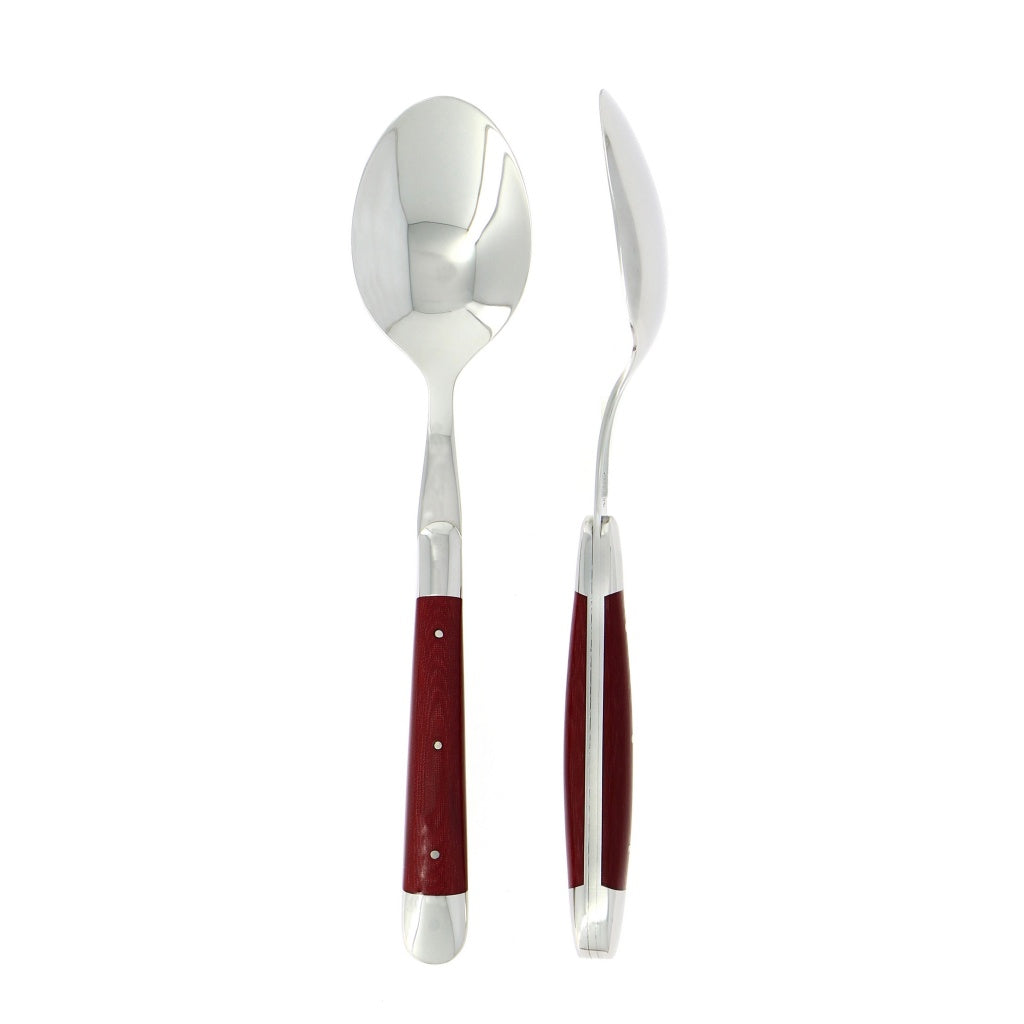 Forge de Laguiole Soup Spoons Fabric Series Burgundy