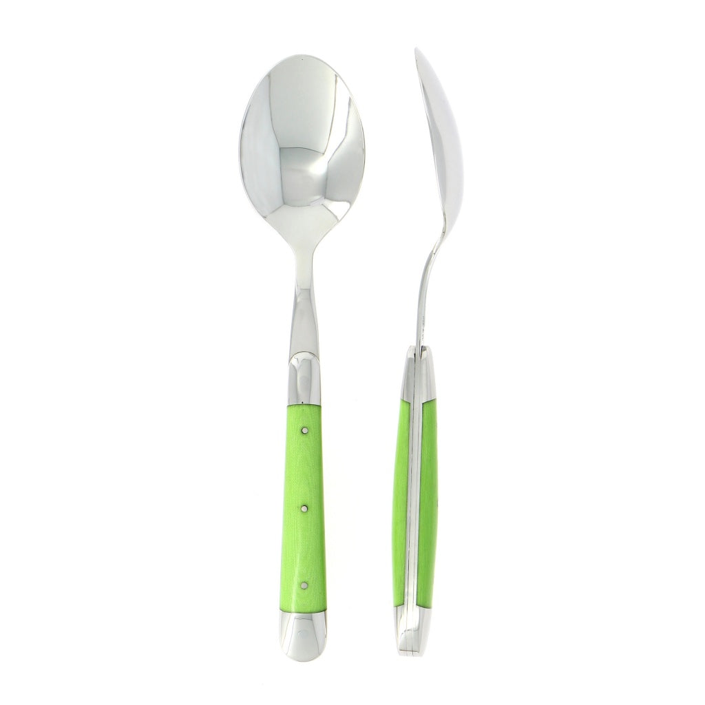 Forge de Laguiole Soup Spoons Fabric Series Green