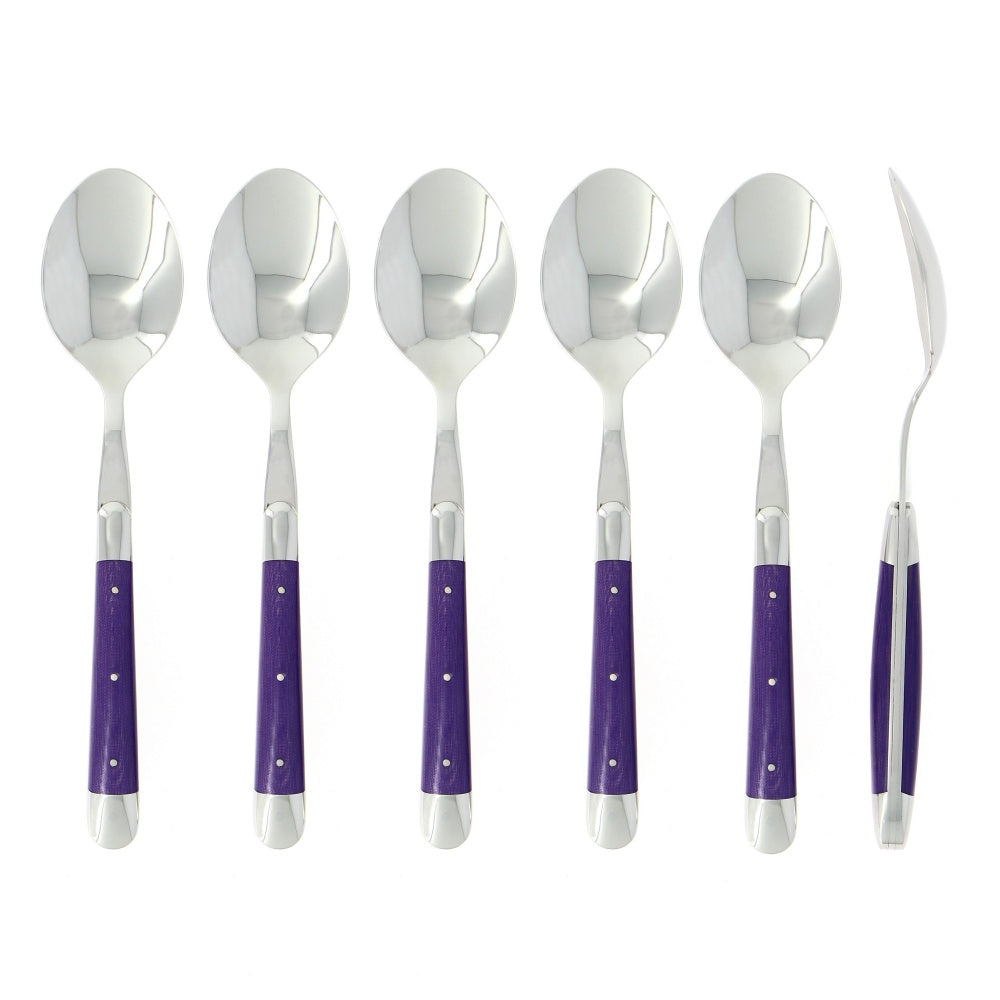 Forge de Laguiole Soup Spoons Fabric Series Purple