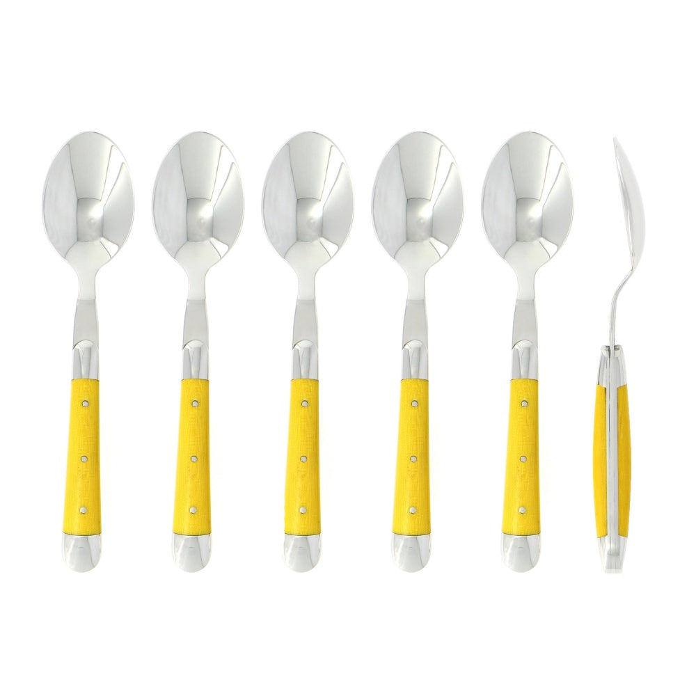Forge de Laguiole Soup Spoons Fabric Series Yellow