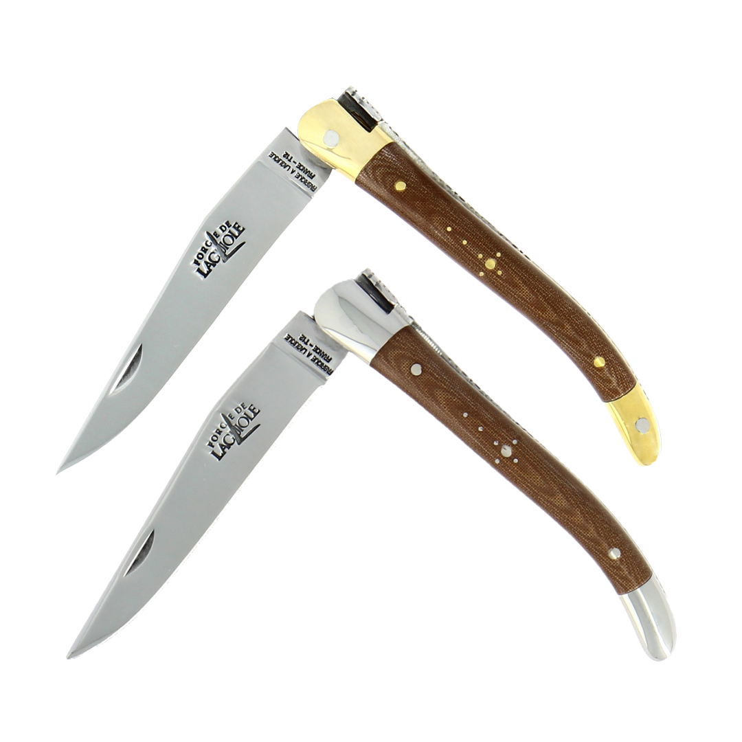 Forge de Laguiole Tradition 9 cm Fabric Series Chocolate