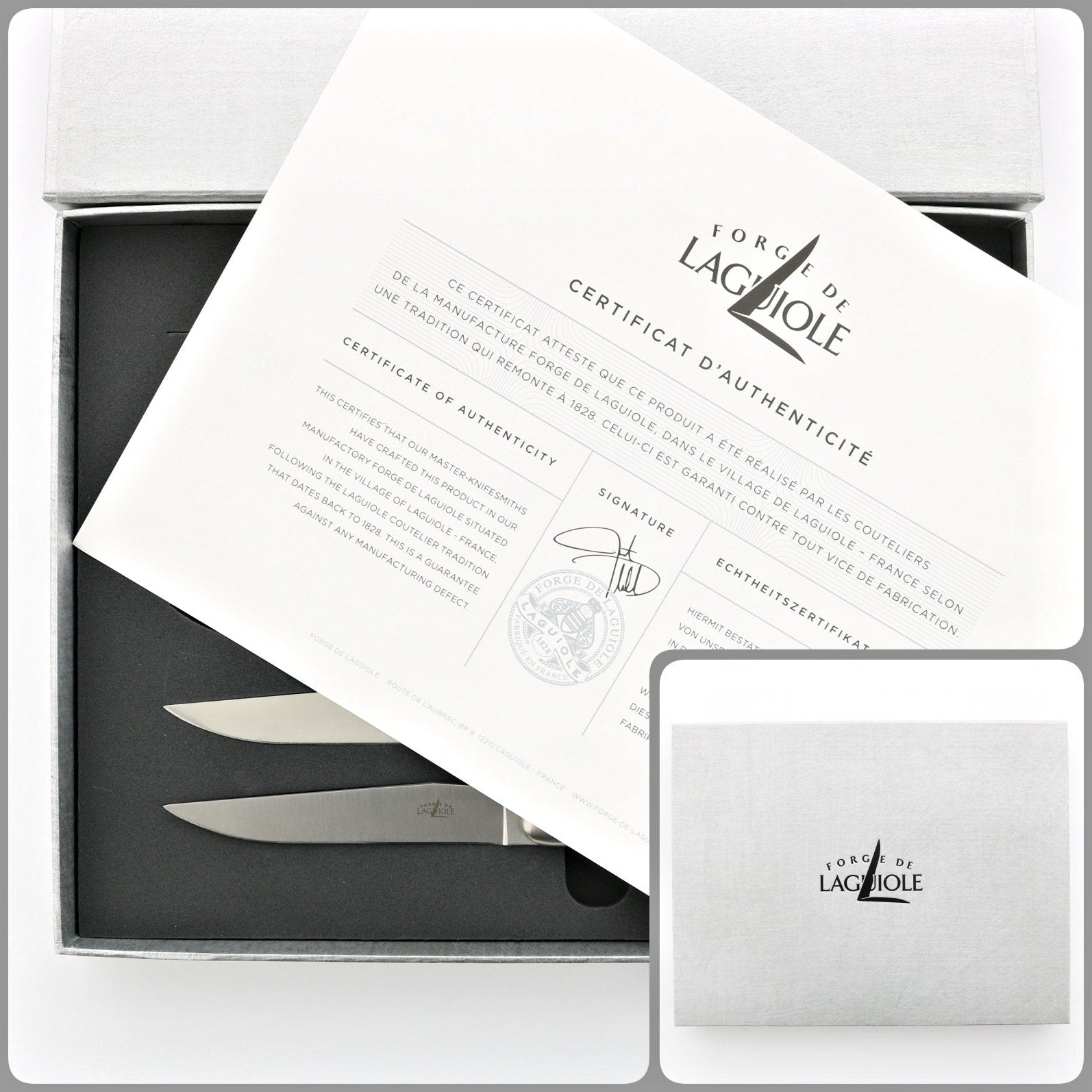 Laguiole Steak Knives 6pc set Black Acrylic Glass Handle