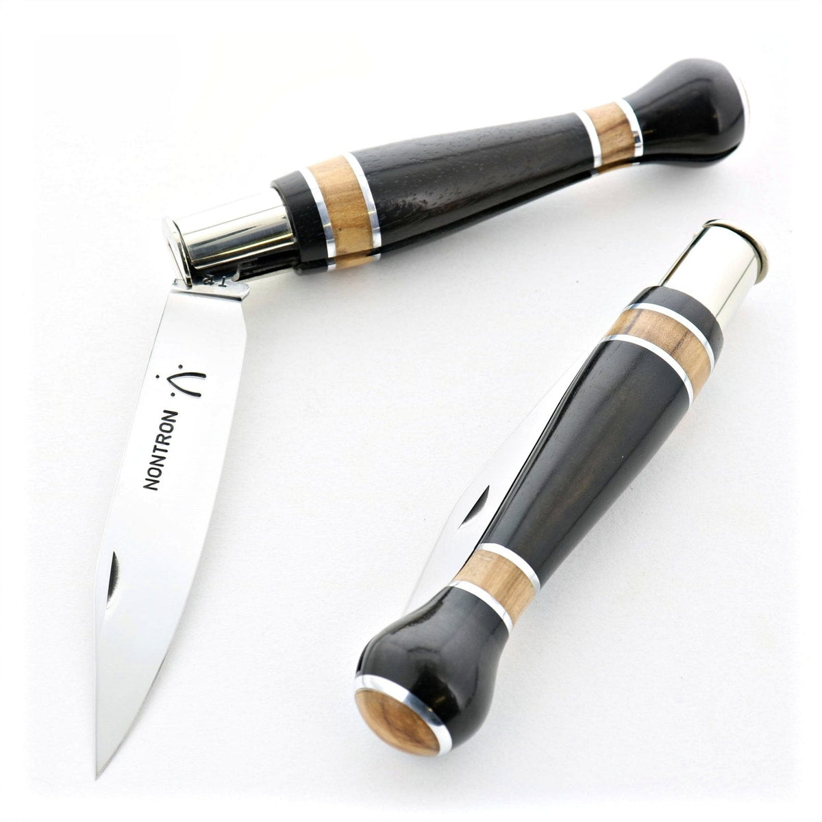 Nontron Pocket Knife No25 Ball handle Ebony &amp; Olivewood