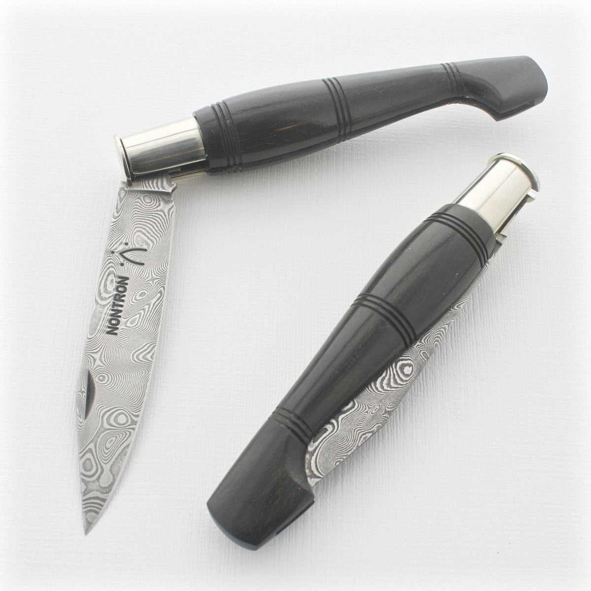 Nontron Pocket Knife No25 - Damascus Blade Clog Handle