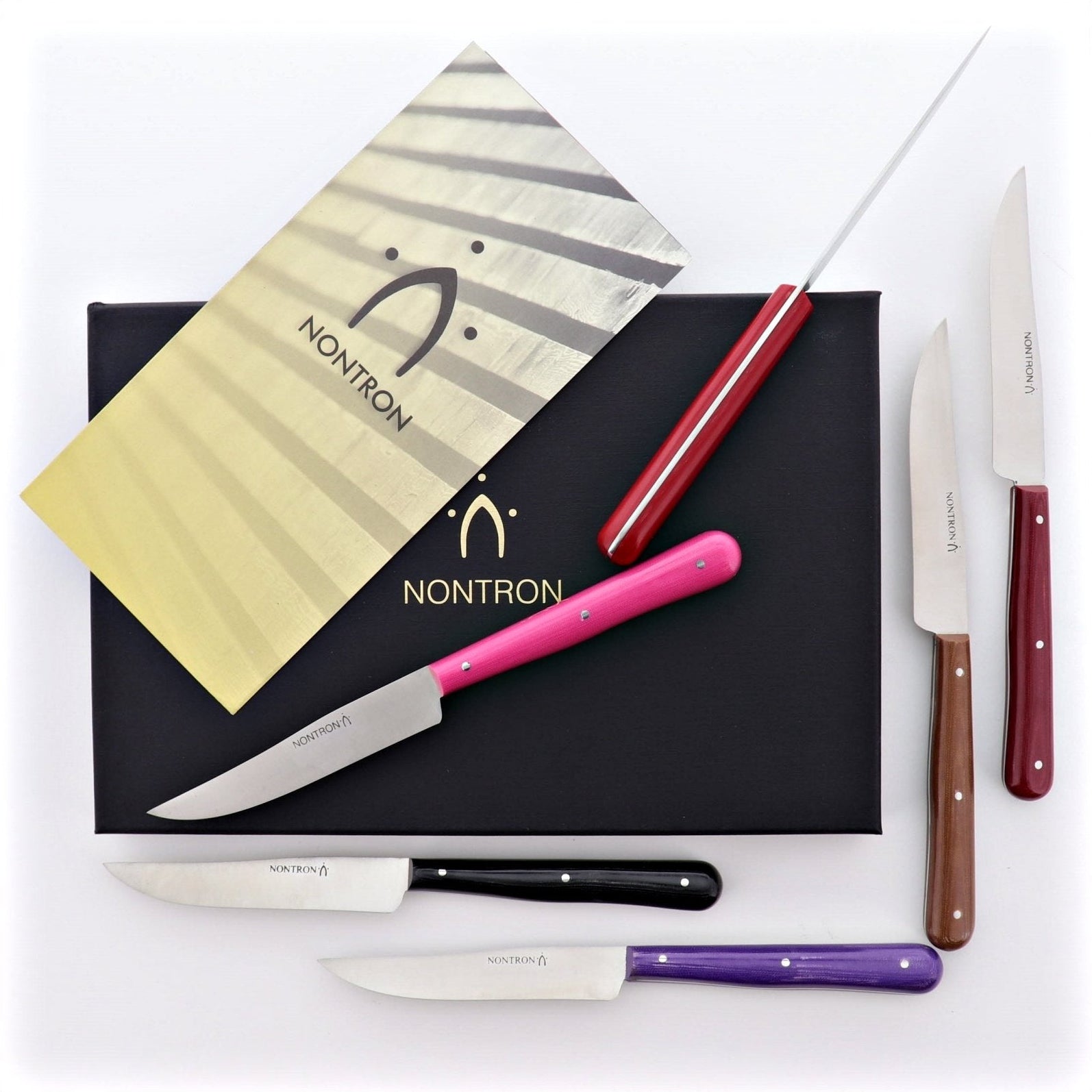 Nontron Steak Knives Autumn Compressed Fabric