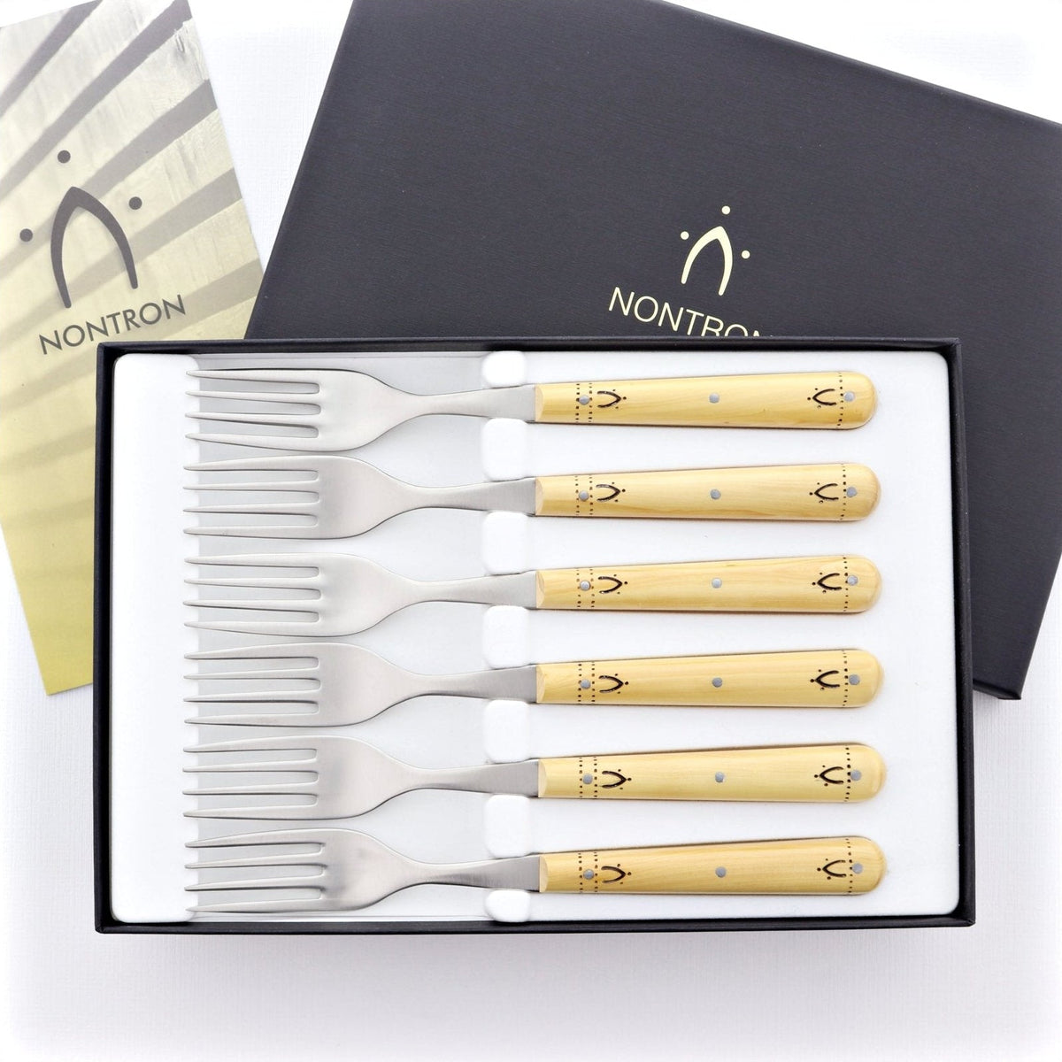 Nontron Steak Knives &amp; Flatware Sets Burned Boxwood