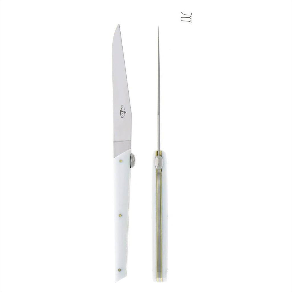 Olivier Gagnère Set of 2 White Acrylic Steak Knives