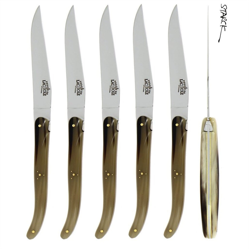 Philippe Starck Set of 6 Horn Handle Steak Knives