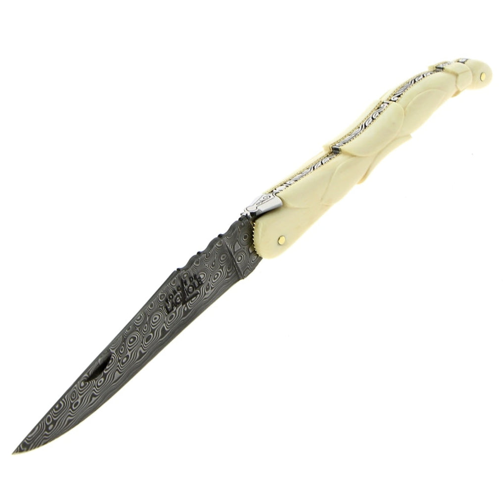 RAMBAUD 169 - Mammoth Ivory &quot;Tulip&#39; Sculpted Pocket Knife by Stéphane Rambaud