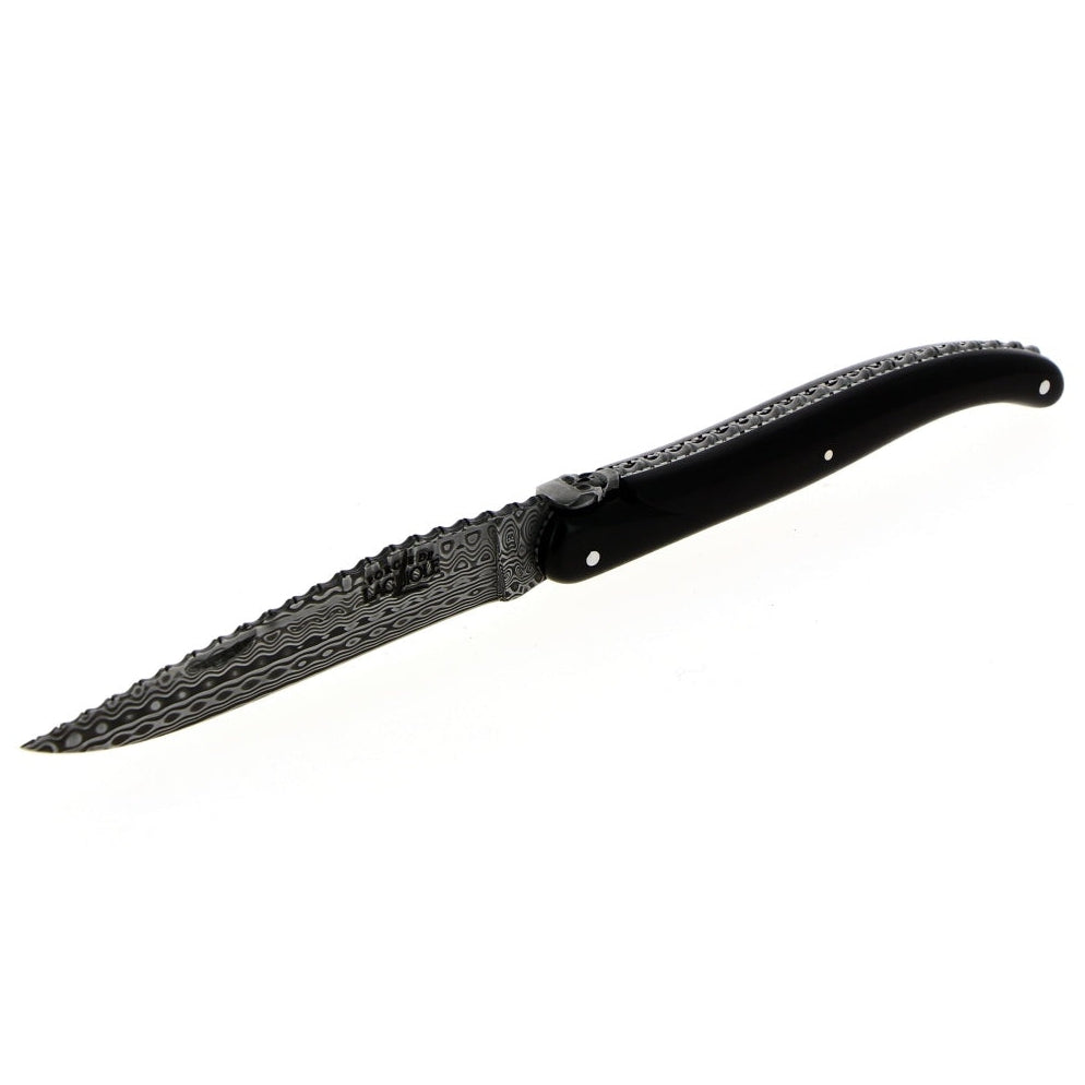 RAMBAUD 287 - Ebony with Chiseled Skull Pocket Knife by Stéphane Rambaud