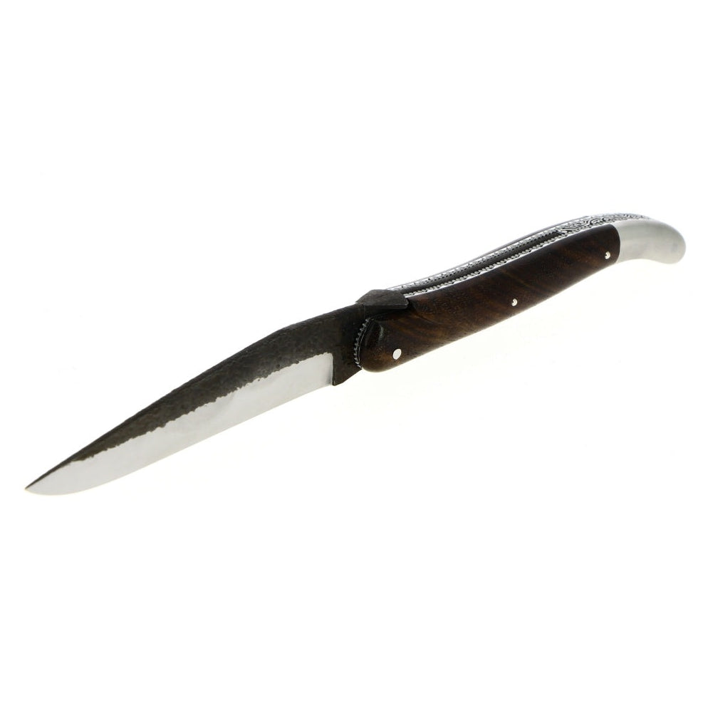 RAMBAUD 291 - Caucasian Walnut Brut de Forge Blade and Spring Pocket Knife by Stéphane Rambaud